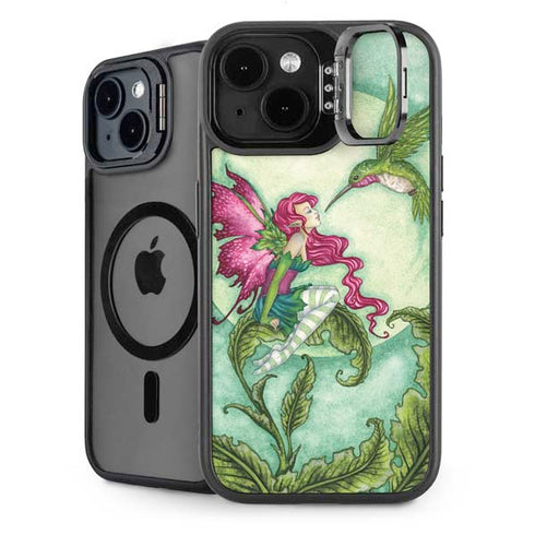 Flirting Fairy and Hummingbird by Amy Brown iPhone 13 Kickstand Case